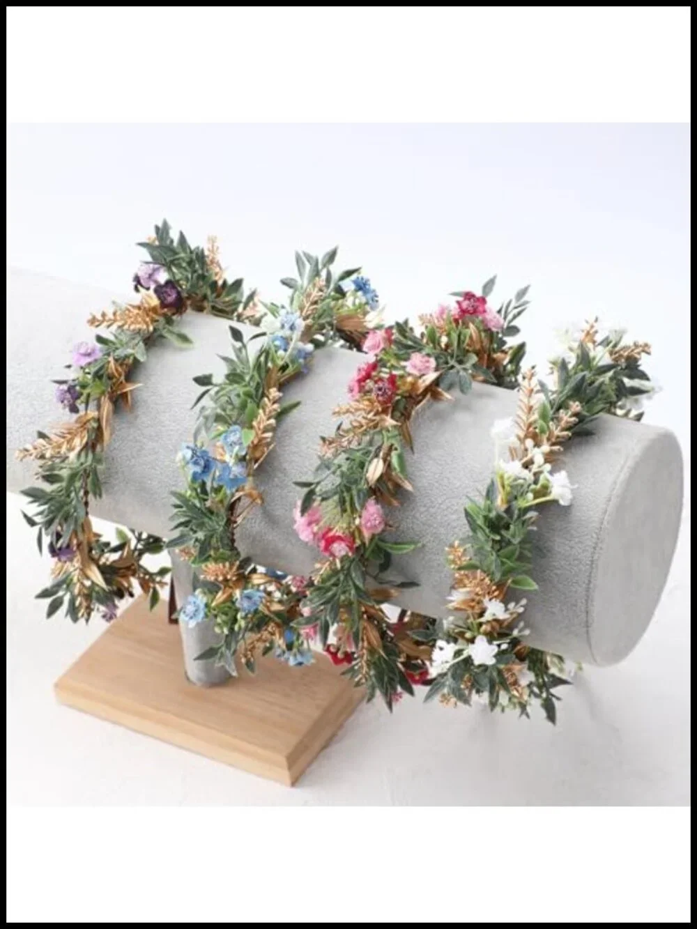 Handmade Flower Crown Headband Floral Wire Wrap Plastic Flowers